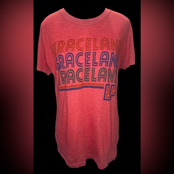 ELVIS Graceland Women’s T shirt Size XL in Red  & Blue ⚡️TCB forever! - Picture 1 of 11